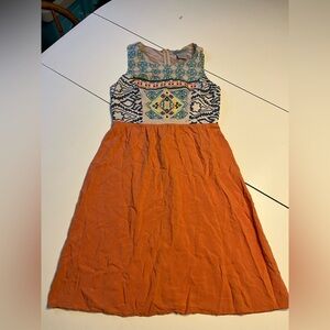 -Flying Tomato small Aztec print embroidered tank top dress